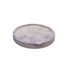 Stand planter flat round small / purple marble
