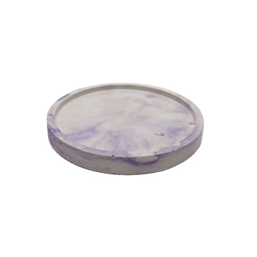 Stand planter flat round small / purple marble