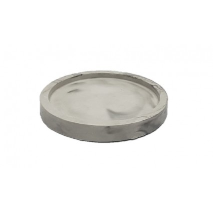 Stand planter flat round small / gray marble