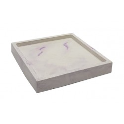 Flat planter stand square / purple marble