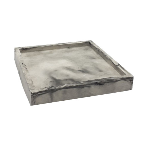 Flat planter stand square / gray marble