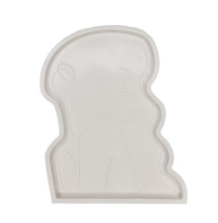 Flat planter stand "face" / white