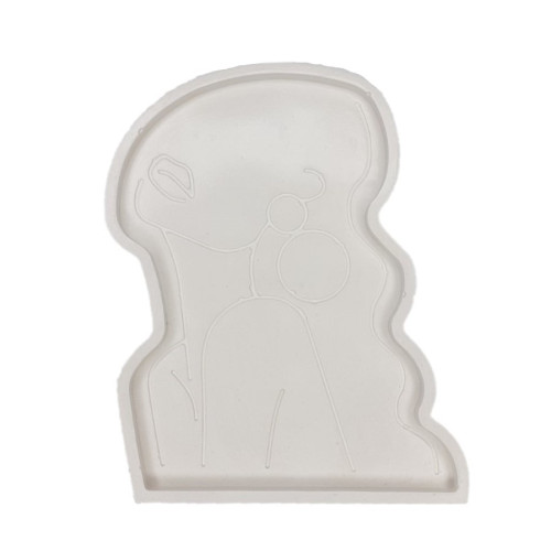 Flat planter stand "face" / white
