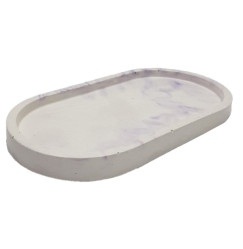 Stand planter flat oval / purple marble