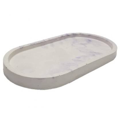 Stand planter flat oval / purple marble