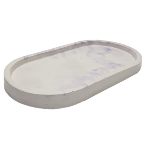 Stand planter flat oval / purple marble