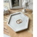 Planter base flat hexagon / pink marble