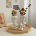 Stand for flowerpots for brushes and other David / white with silver
