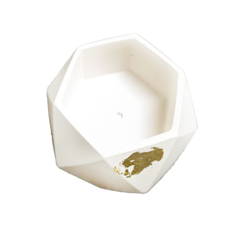 Flowerpot stand ruby / white with gold