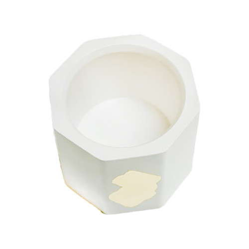Mini glass flowerpot stand / white with gold