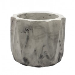 Stand planter glass ribbed / gray marble