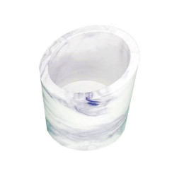 Bevelled glass planter / purple marble