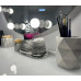 Stand planter glass tall rhombus / purple marble