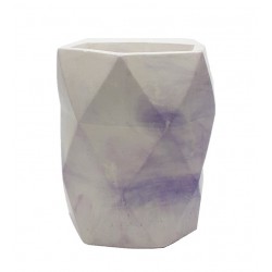 Stand planter glass tall rhombus / purple marble