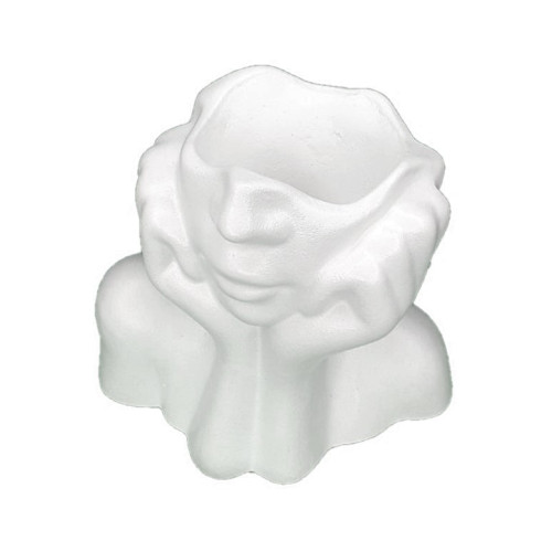 Stand planter vase female face / white