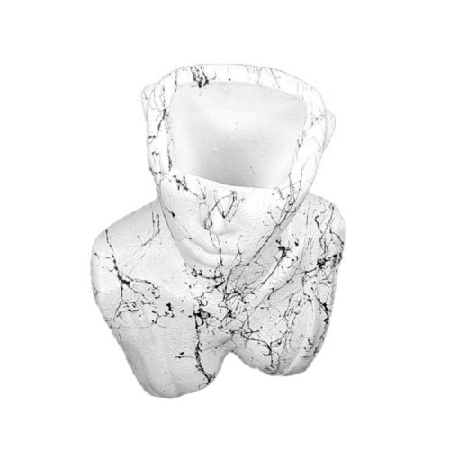 Stand planter vase female body / white with black gossamer