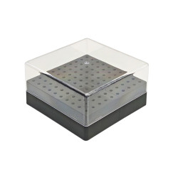 Plastic stand container for 100 cutters with a lid - black