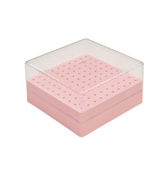 Plastic stand container for 100 cutters with a lid - pink