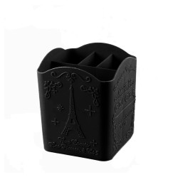 Square stand for brushes, files in Provence style / black