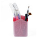 Square stand for brushes, nail files in Provence style / pink