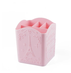 Square stand for brushes, nail files in Provence style / pink