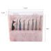 Stand for 8 tweezers with lid / pink marble