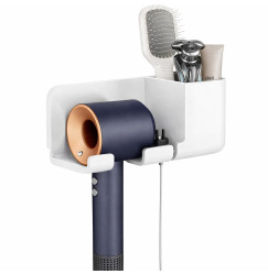 Stand for hair dryer large with 2 compartments / white