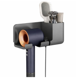 Stand for hair dryer large with 2 compartments / gray