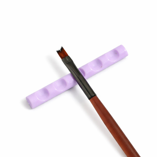 Long, thin plastic brush stand - purple