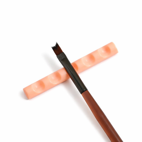 Long, thin plastic brush stand - orange