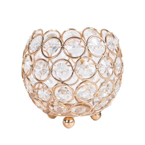 Brush stand with decorative stone / sphere shape GOLD