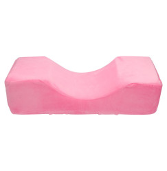 Pillow for eyelash extensions and cosmetologists long / velvet, soft pink