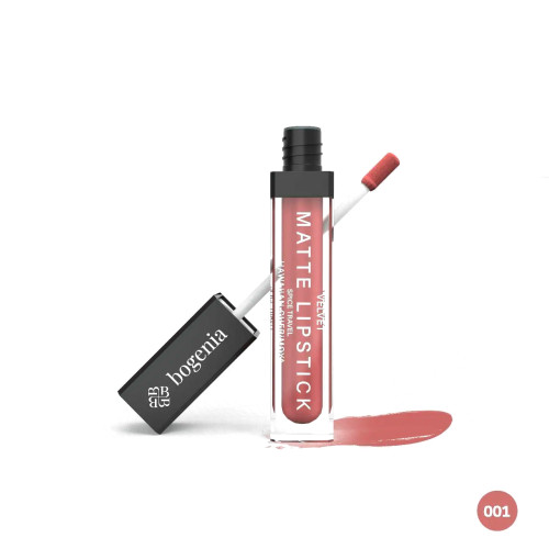 Помада жидкая матовая для губ Bogenia / Velvet Matte Lipstick (BG720) / 001 Hawaiian Cherimoya