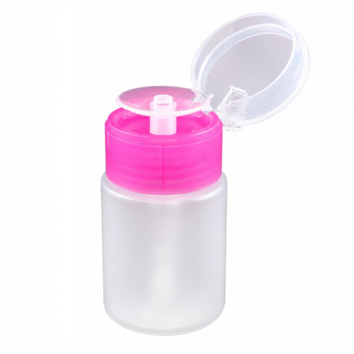 Mini pompka do płynów plastikowa | 60 ml | transparentno-różowa