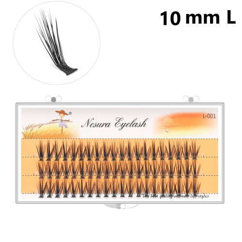 Nesura L-Curl 20D cluster eyelashes | 0.10 | 10 mm