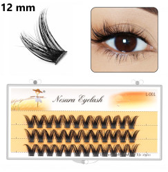Nesura cluster eyelashes | fluffy fishtail | 0.07 C curl | 12 mm