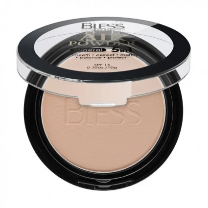 Пудра компактная для лица Bless Beauty - Air Powder Mineral 5in1 (SPF 15) - № 101, 10 г