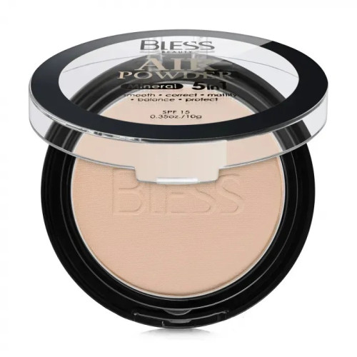 Compact face powder Bless Beauty - Air Powder Mineral 5in1 (SPF 15) - No. 105, 10 g