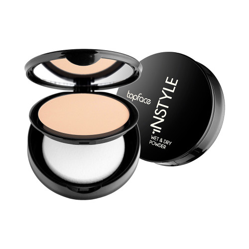 Kompaktowy puder do twarzy TopFace / Instyle - Wet & Dry Powder (PT261) / 004 - Rose Beige, 10 g