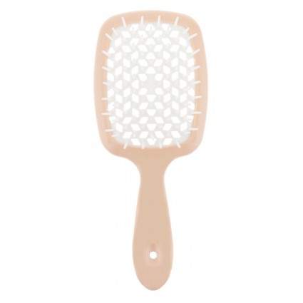 Расческа для волос Hair Brush - бежевая ручка с белой серединой (в пакете)