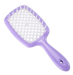 Hair Brush - Purple Handle with White Center (Boxed)
