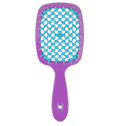 Hair Brush - Purple Handle with Turquoise Center (in a bag)