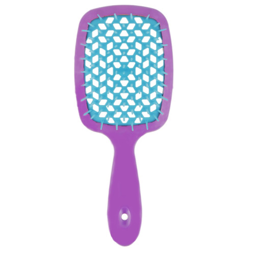 Hair Brush - Purple Handle with Turquoise Center (in a bag)