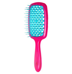Hair Brush - Raspberry Handle with Turquoise Center (in a bag)