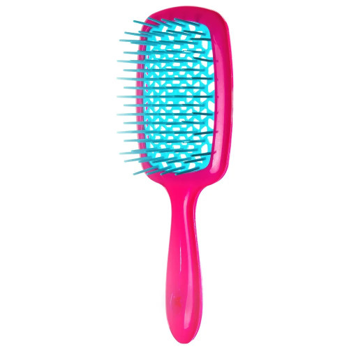 Hair Brush - Raspberry Handle with Turquoise Center (in a bag)