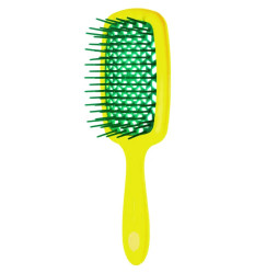 Hair Brush - Yellow Handle with Green Center (in a bag)