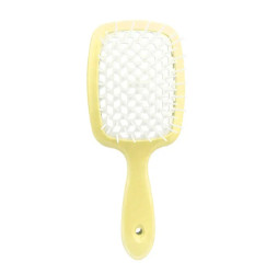 Hair Brush - Yellow Handle with White Center