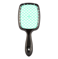 Hair Brush - Black Handle with Turquoise Center (in a bag)