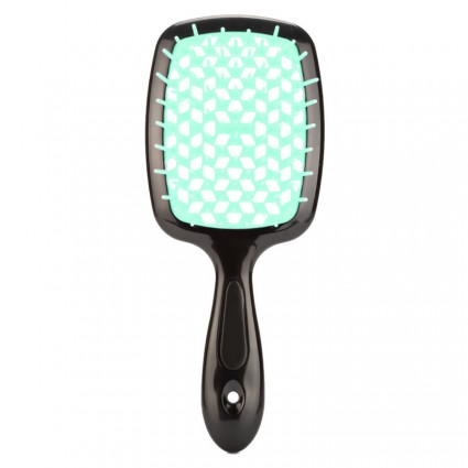 Расческа для волос Hair Brush - черная ручка с бирюзовой серединой (в пакете)