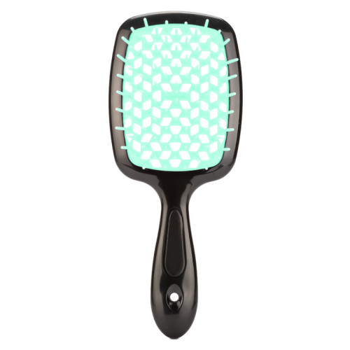 Hair Brush - Black Handle with Turquoise Center (in a bag)